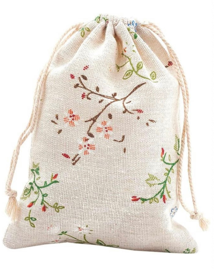 100% Cotton Floral Gift Bag 5”x7”