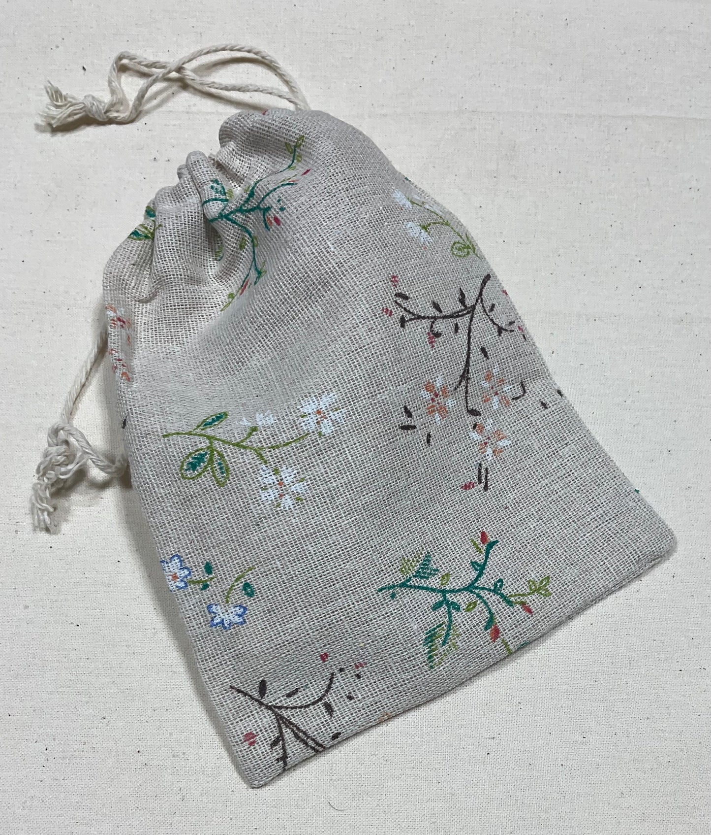 100% Cotton Floral Gift Bag 5”x7”