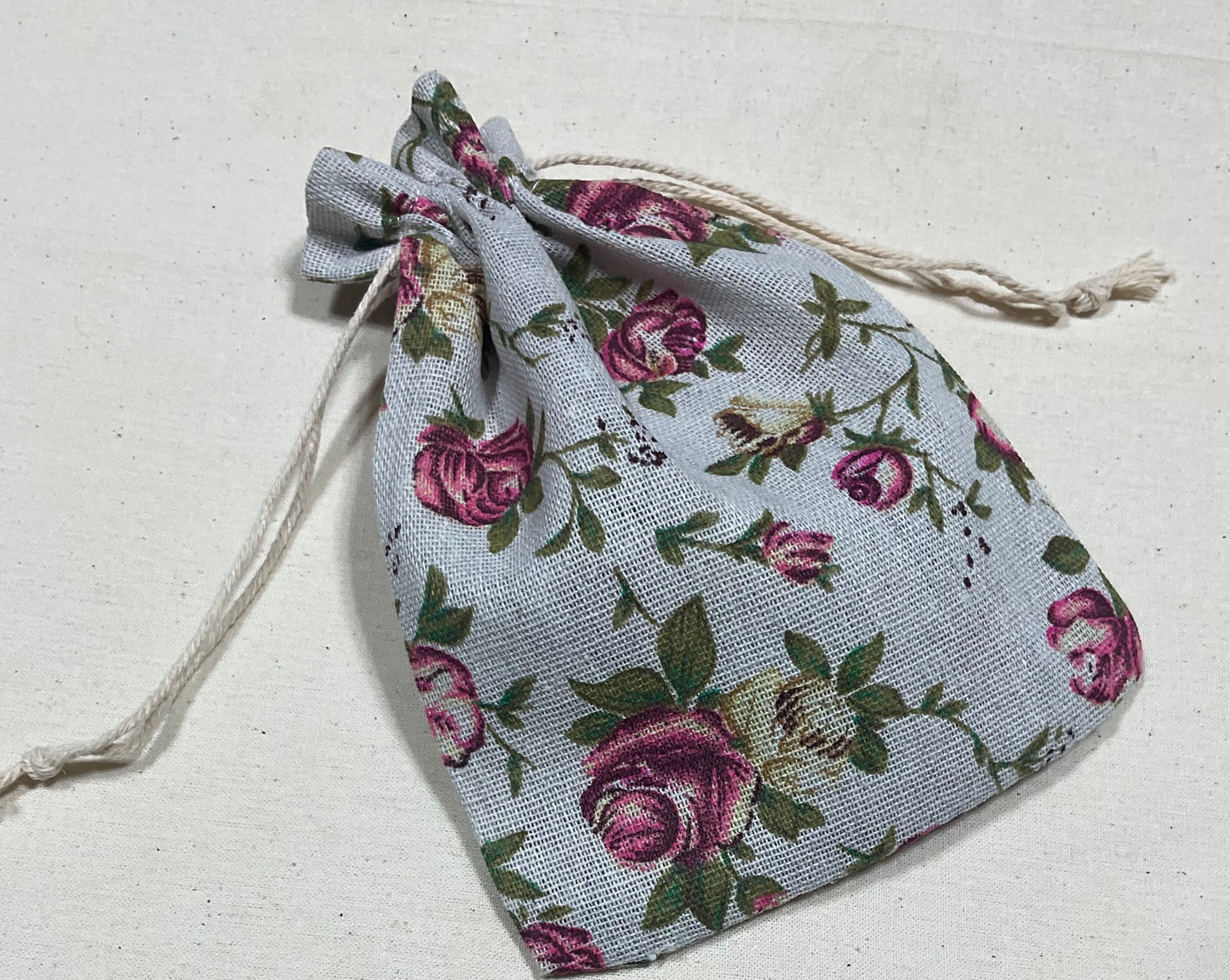 100% Cotton Floral Gift Bag 5”x7”